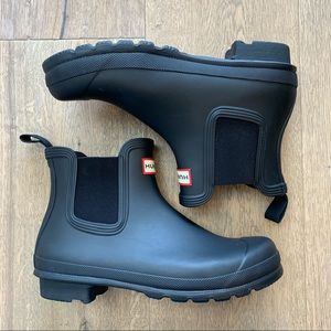 HUNTER Low Rain Boots Womens 9 Black